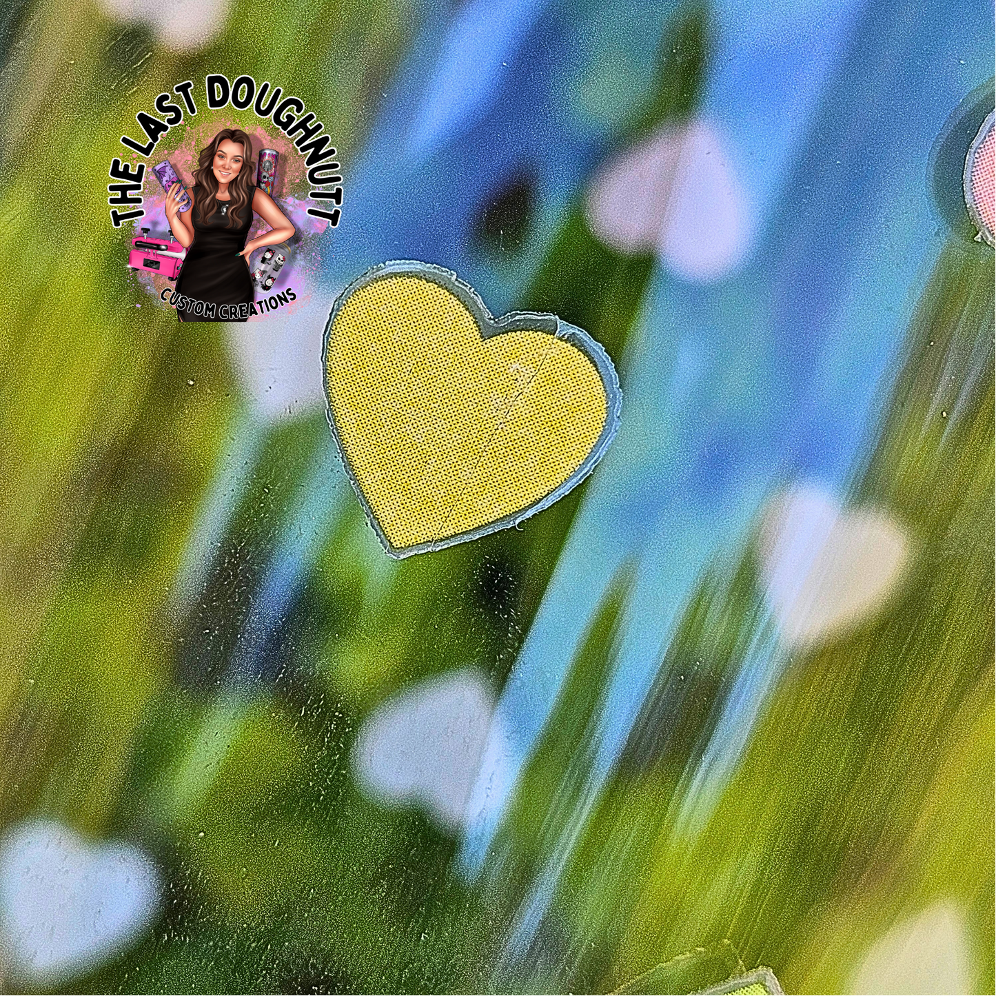 Rainbow Hearts (oopsie) - 16oz Glass Clear Can