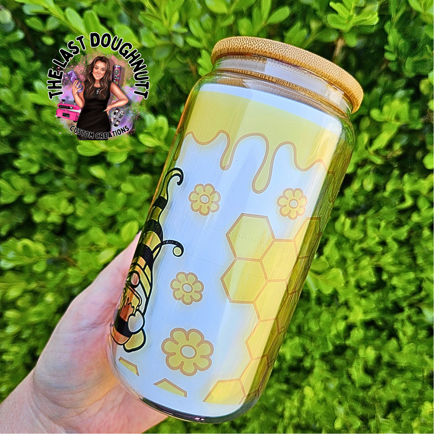 Gnome Bee Honey - 16oz Glass Can Cup