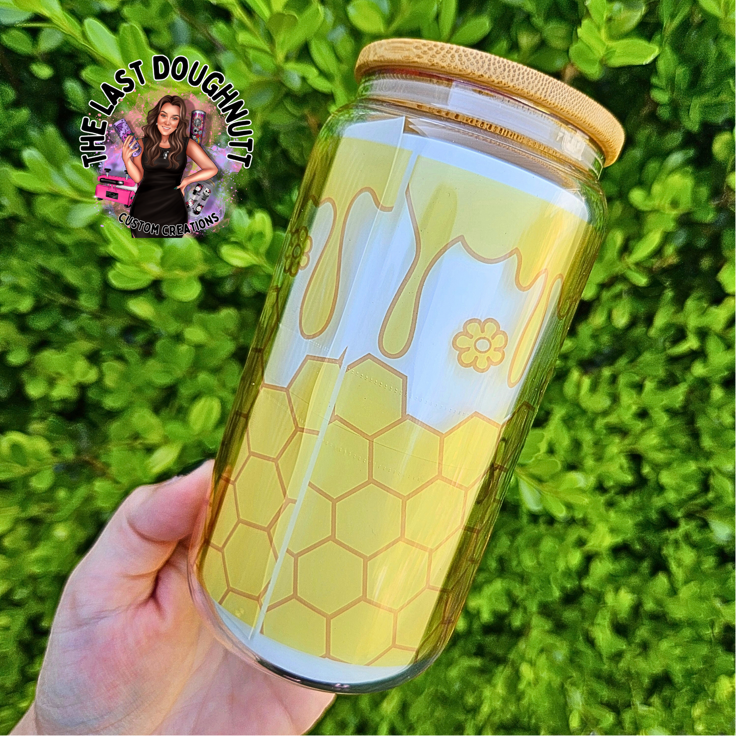 Gnome Bee Honey - 16oz Glass Can Cup