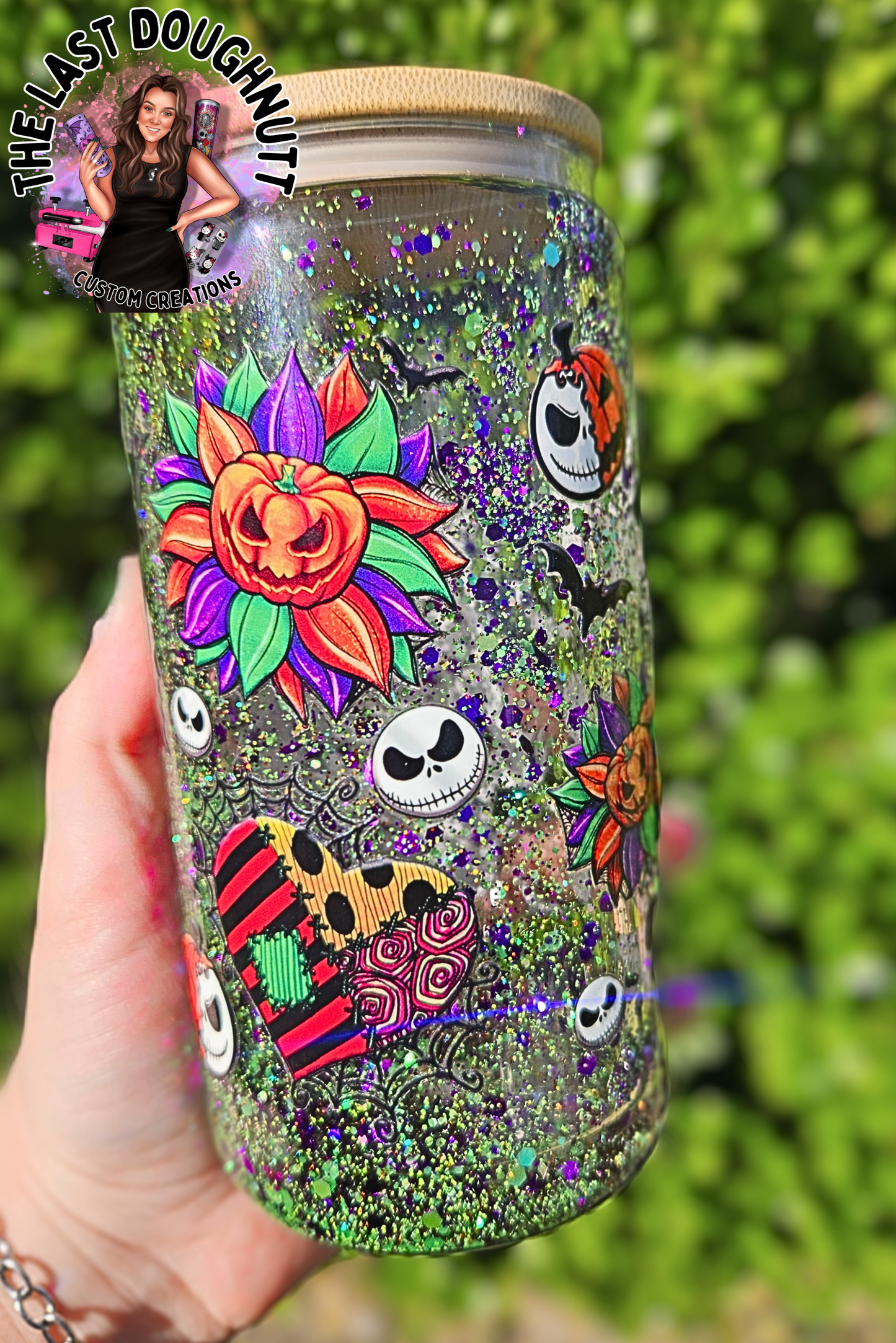 Jack VS Oogie Snowglobe Glass Can Cup (16oz)