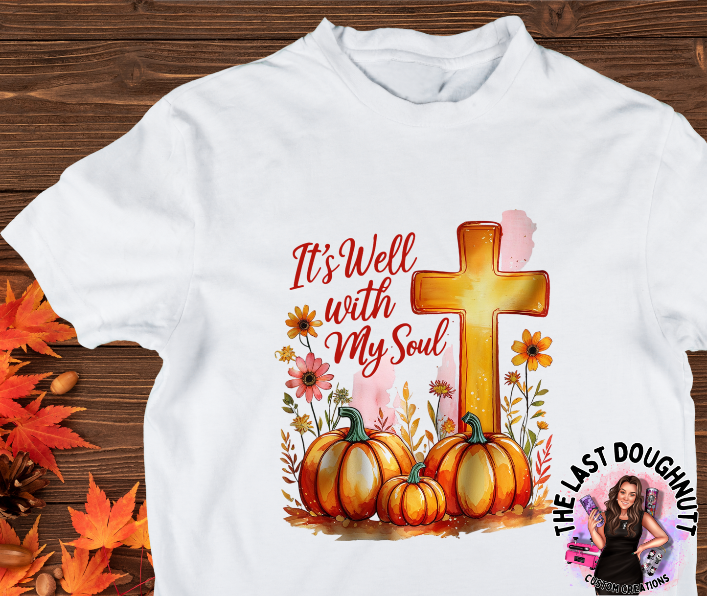 It Is Well With My Soul Pumpkin Cross T-Shirt