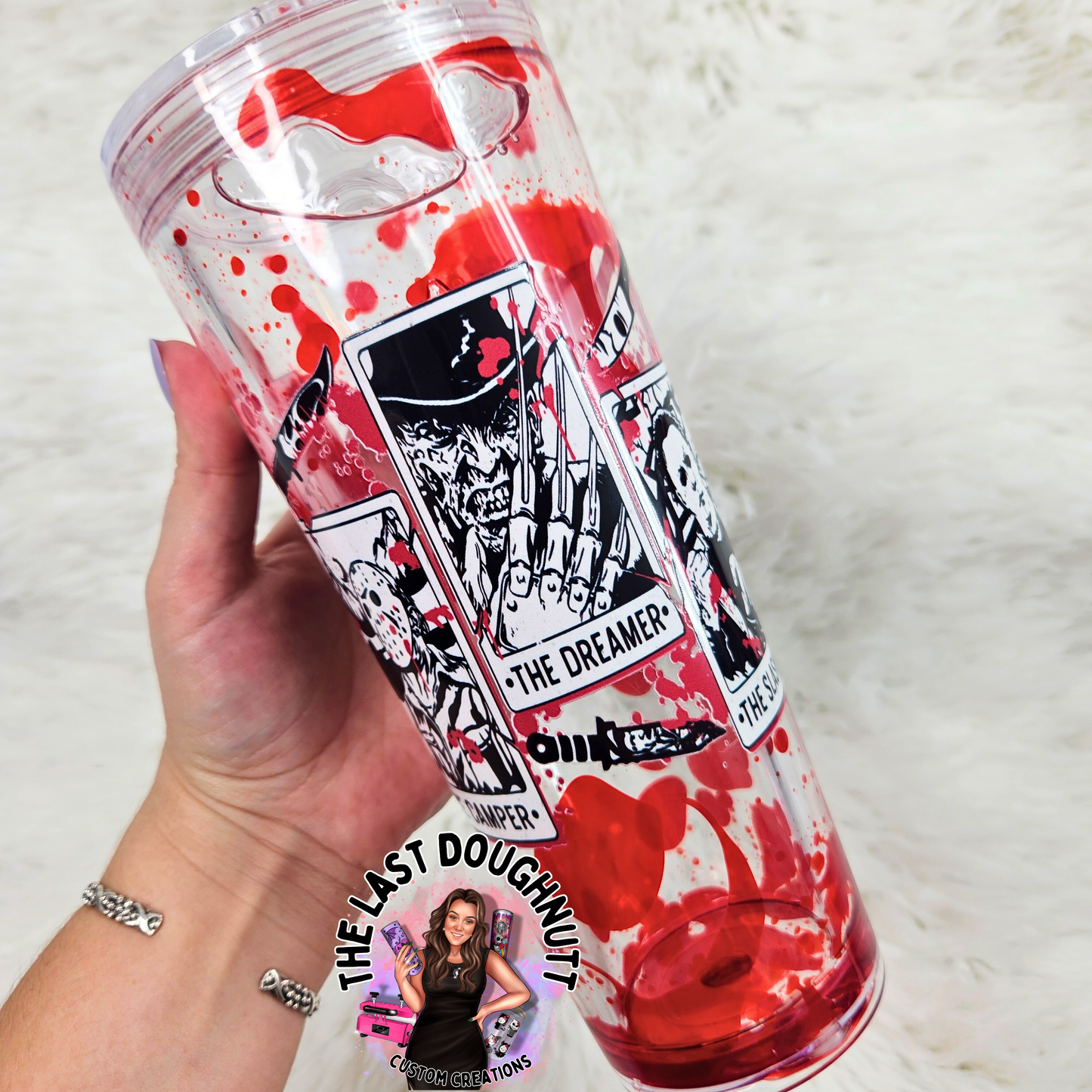 Blood Drip Acrylic Snowglobe Tumbler