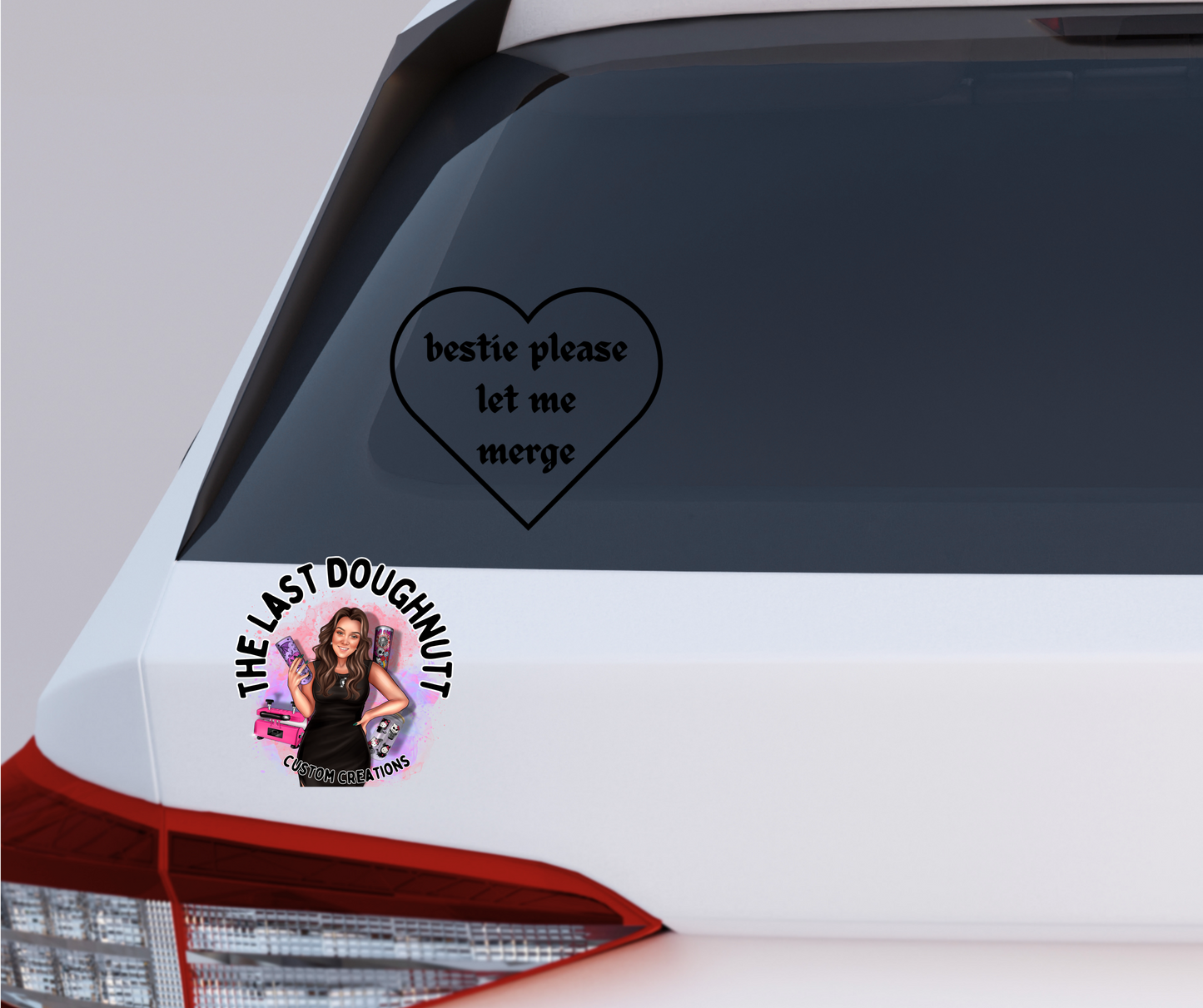 Bestie Please Let Me Merge Alt Heart Vinyl Decal