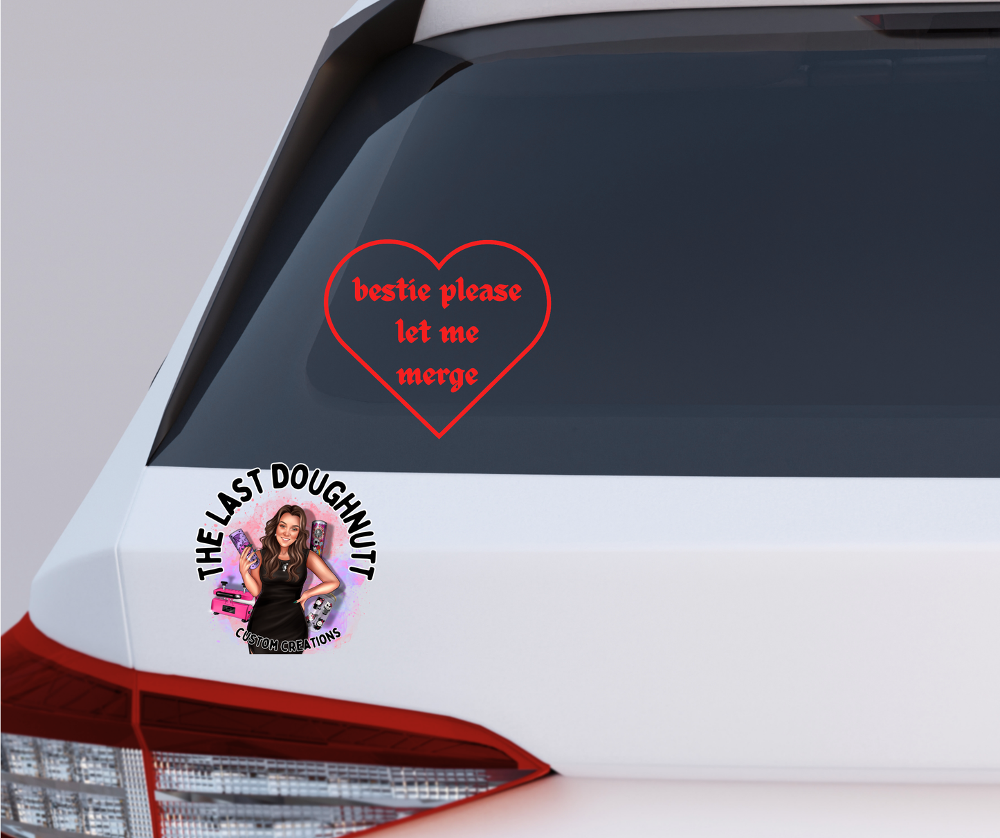 Bestie Please Let Me Merge Alt Heart Vinyl Decal