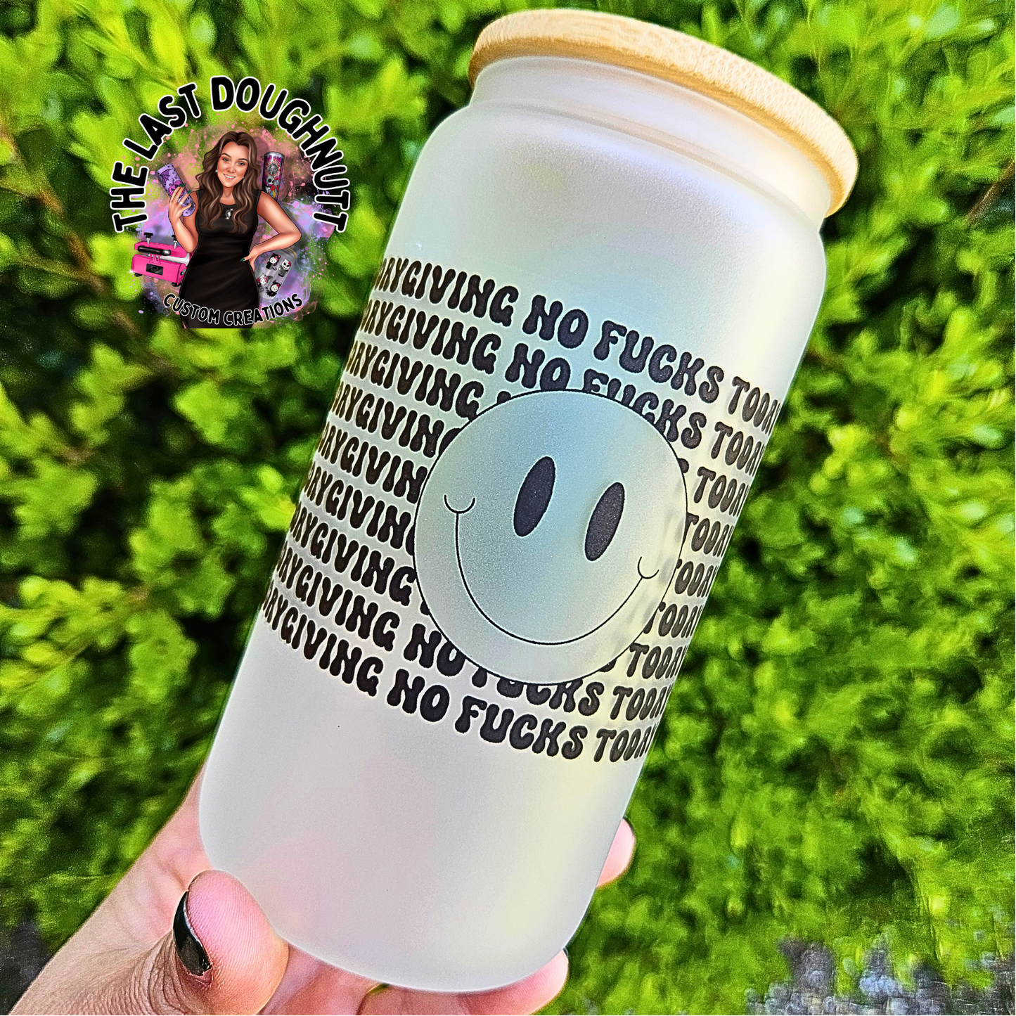 Giving No Fucks Today - 16oz Glass Can Cup