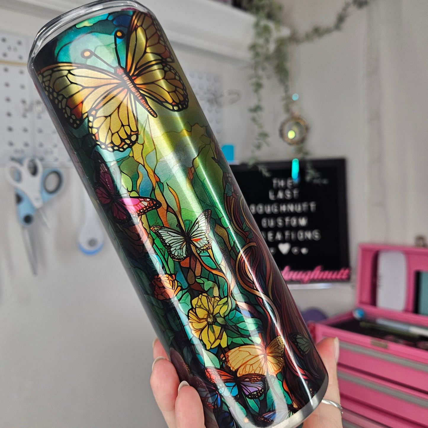 Fairy Butterfly Garden Raw Stainless - 20oz Skinny Tumbler