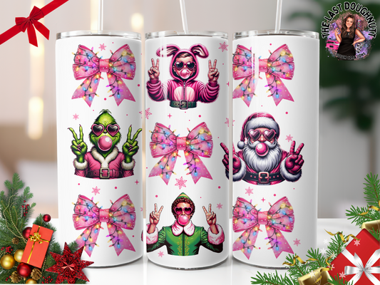 Christmas Movie Classics & Pink Bows - 30oz Skinny Tumbler