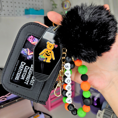 Halloween Silicone Bead Keychain With Wallet