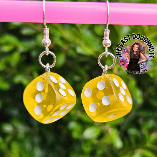 Yellow Dice Earrings