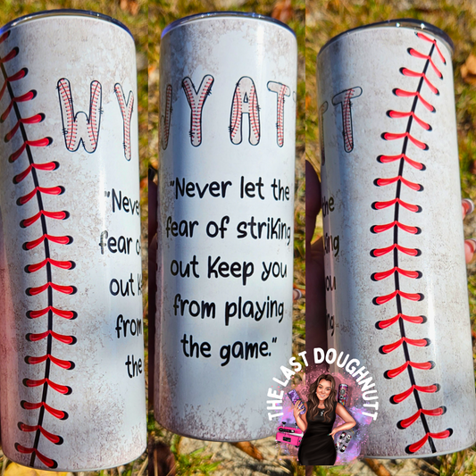 Baseball (personalization available) - 20oz Skinny Tumbler