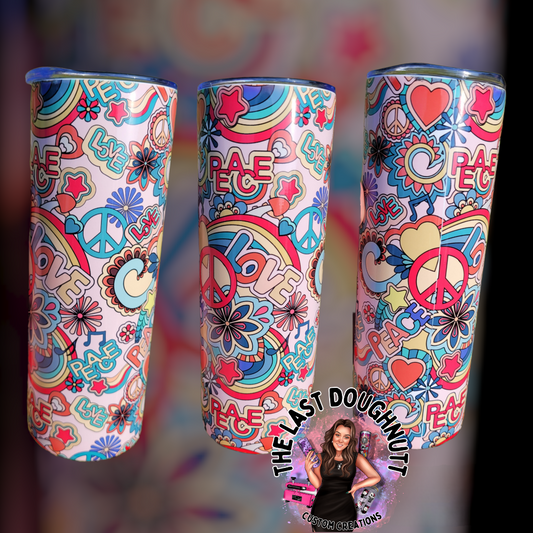 Retro Peace & Love - 30oz Skinny Tumbler