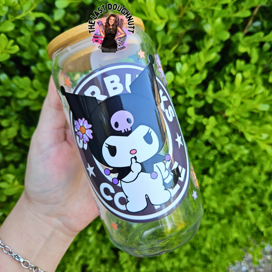 Coffee Cutie (oopsie) - 16oz Glass Clear Can Cup