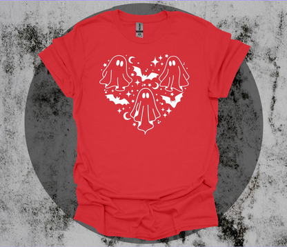 Ghostie Heart T-Shirt (White Graphic)