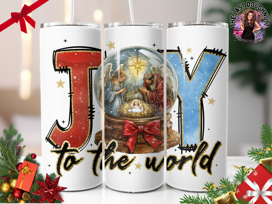 Joy To The World Classic Snow globe - 30oz Skinny Tumbler