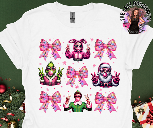 Christmas Movie Classics & Pink Bows T-Shirt