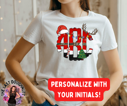 Personalized Santa Monogram T-Shirt