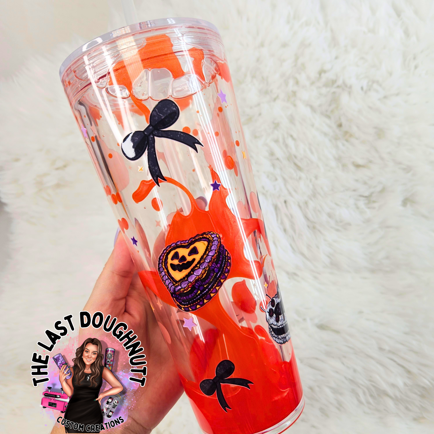 Spooky Cakes Drip Acrylic Snowglobe Tumbler