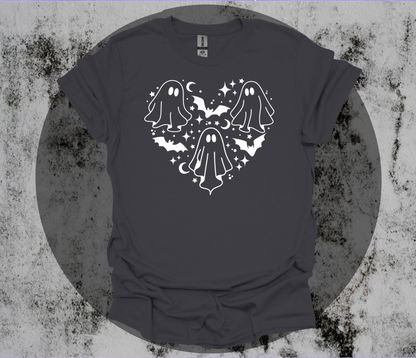 Ghostie Heart T-Shirt (White Graphic)