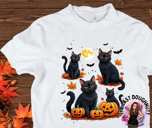 Black Cat Pumpkins T-Shirt