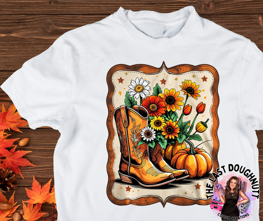 Fall Sunflower Boots T-Shirt
