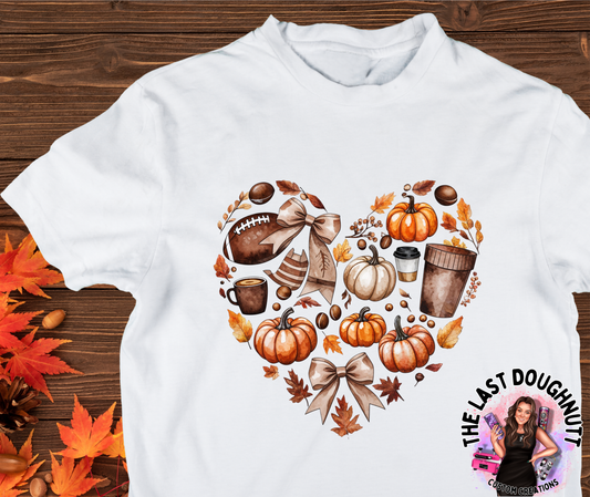 Fall Fun Activities Heart T-Shirt