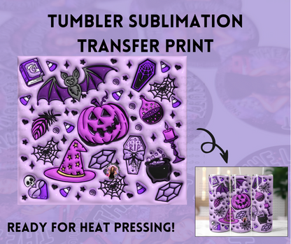 Purple Spooky Halloween Inflated Sublimation Transfer