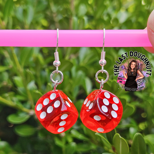 Red Dice Earrings