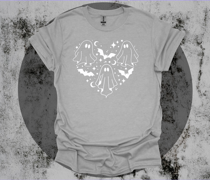 Ghostie Heart T-Shirt (White Graphic)