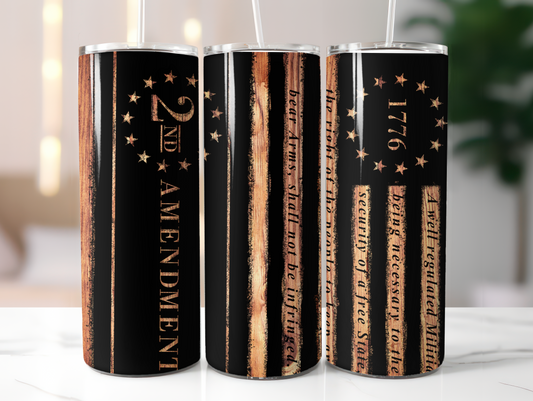 1776 2nd Amendment - 20oz Skinny Tumbler