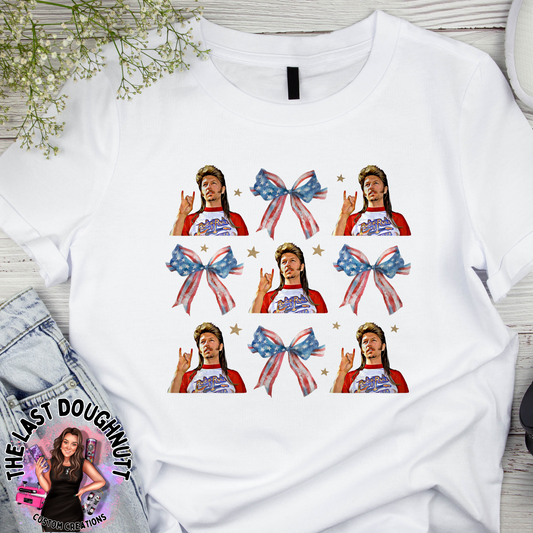 American Flag Bow Coquette TShirt