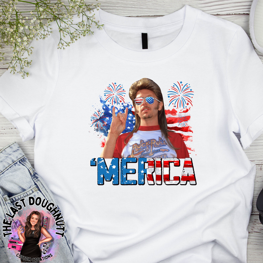 Merica Patriotic Dirt Movie TShirt (Design on Front)