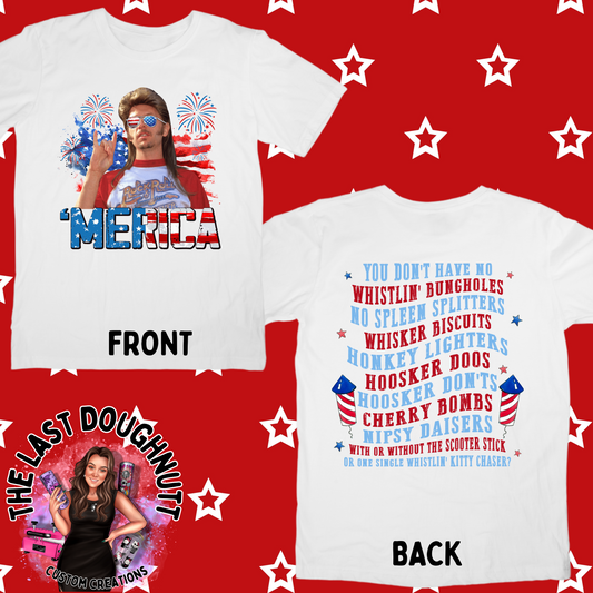 Merica Firework Movie Quote TShirt (Front & Back Design)