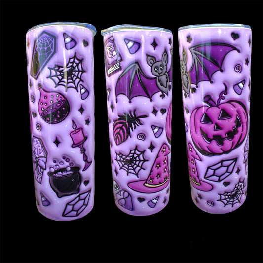 Purple Spooky Inflated Look - 20oz Skinny Tumbler