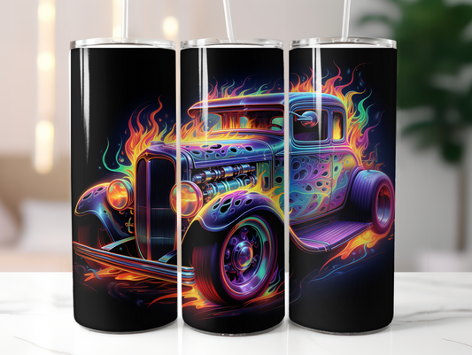 Neon Hotrod Coupe - 20oz Skinny Tumbler