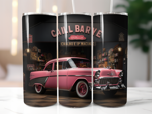 Classic Pink Car - 20oz Skinny Tumbler