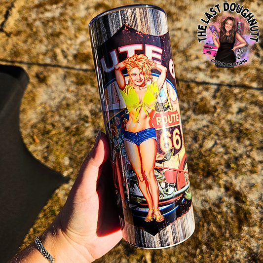 Route 66 Motorcycle - 20oz Skinny Tumbler *RTS*