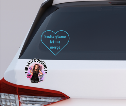 Bestie Please Let Me Merge Alt Heart Vinyl Decal