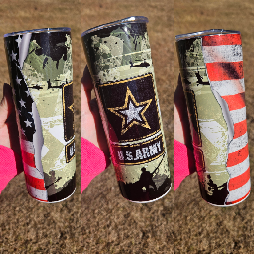 Army Flag - 20oz Skinny Tumbler