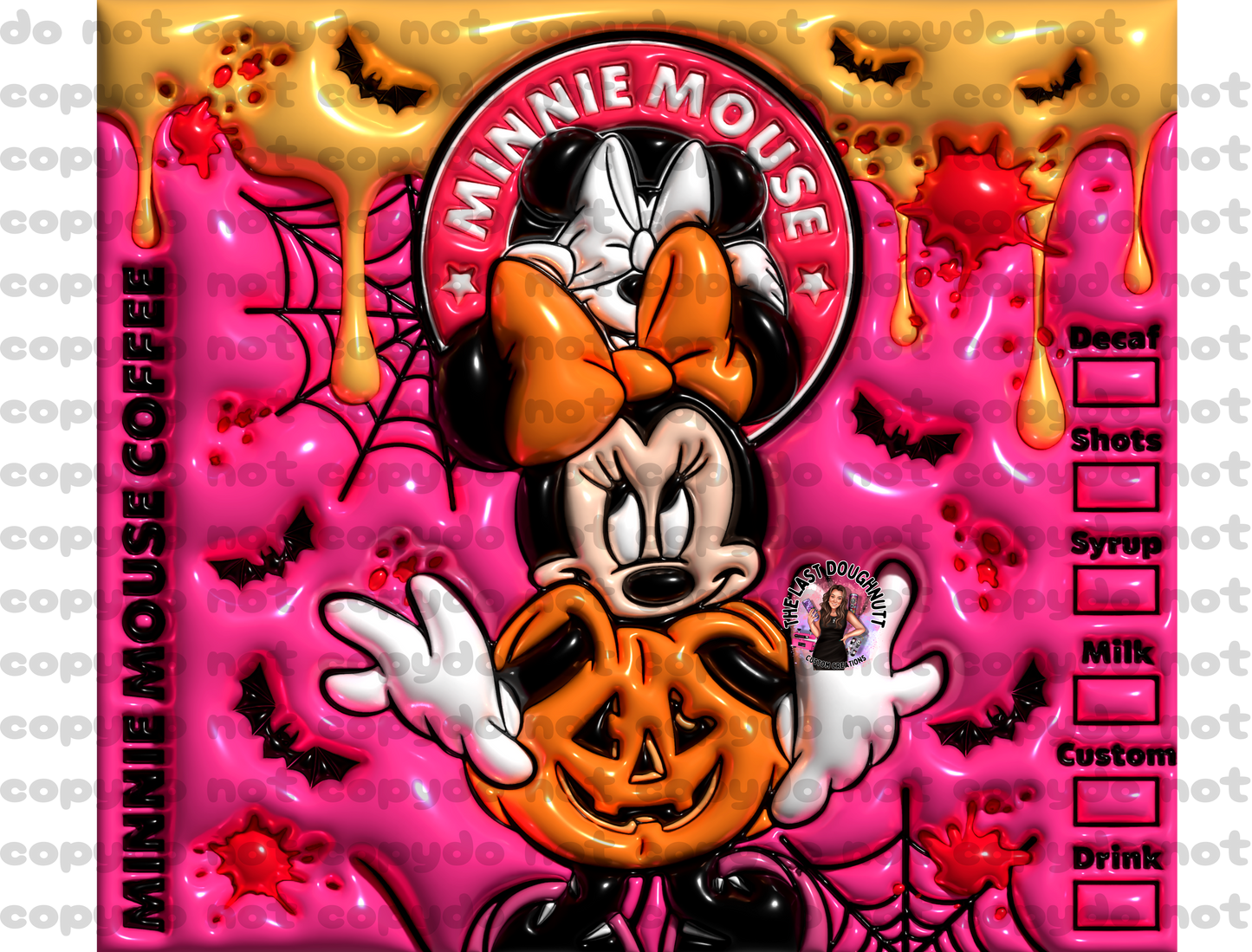 Spooky Mouse Pink Coffee Cup Sublimation Transfer