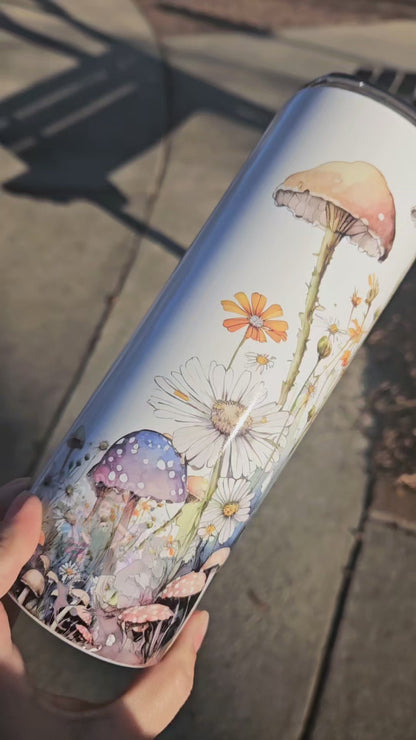 Mushroom Wildflower (personalization available) - 30oz Skinny Tumbler