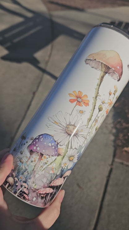 Mushroom Wildflower (personalization available) - 20oz Skinny Tumbler