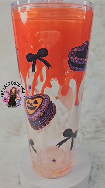 Spooky Cakes Drip Acrylic Snowglobe Tumbler