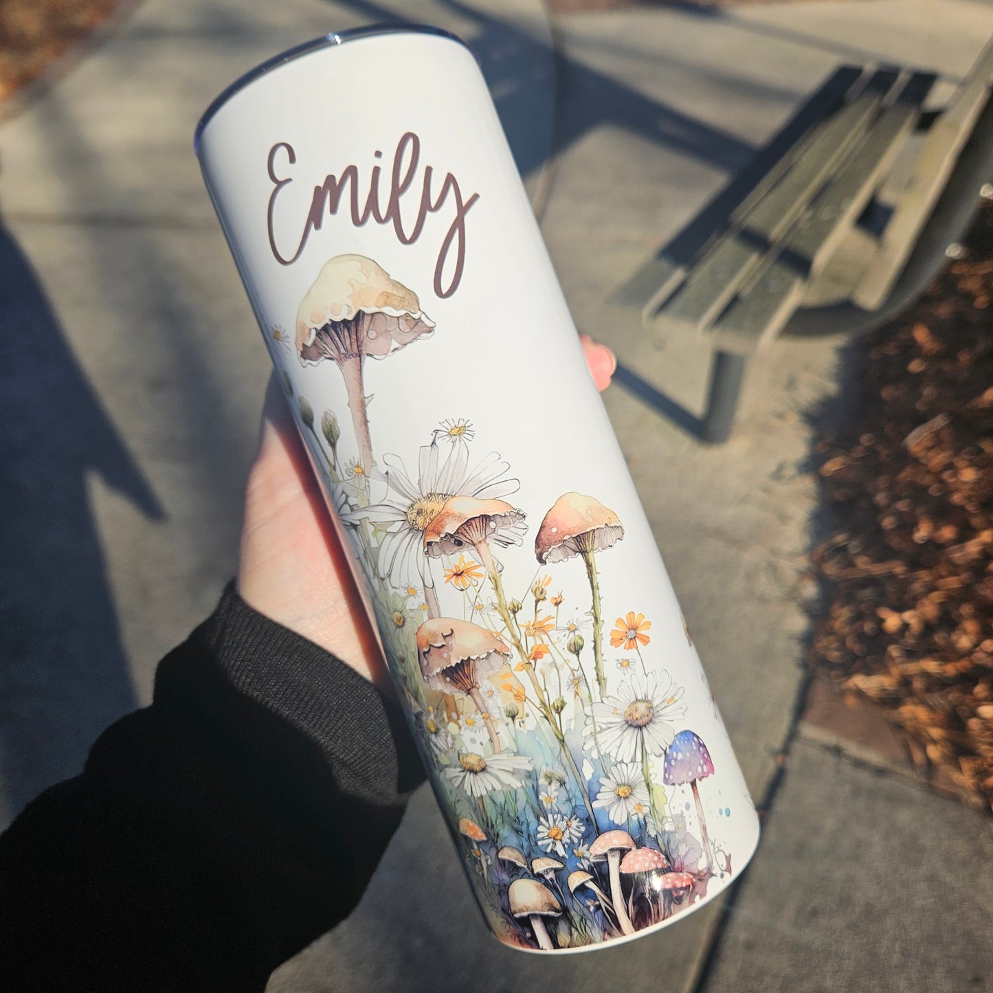 Mushroom Wildflower (personalization available) - 30oz Skinny Tumbler