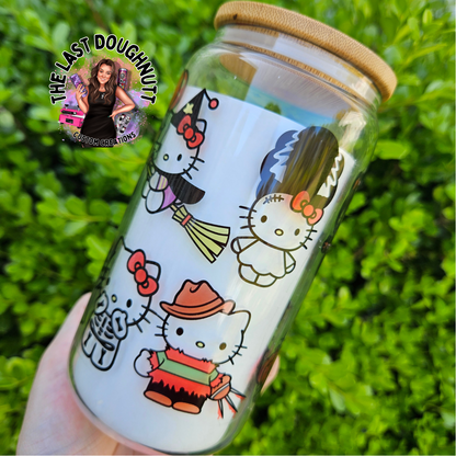 Spooky Hello Kitty - 16oz Glass Can Cup