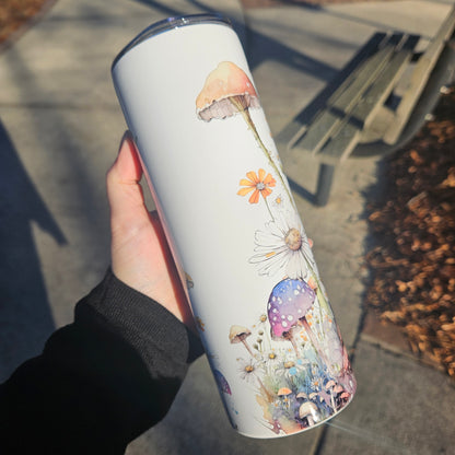 Mushroom Wildflower (personalization available) - 20oz Skinny Tumbler