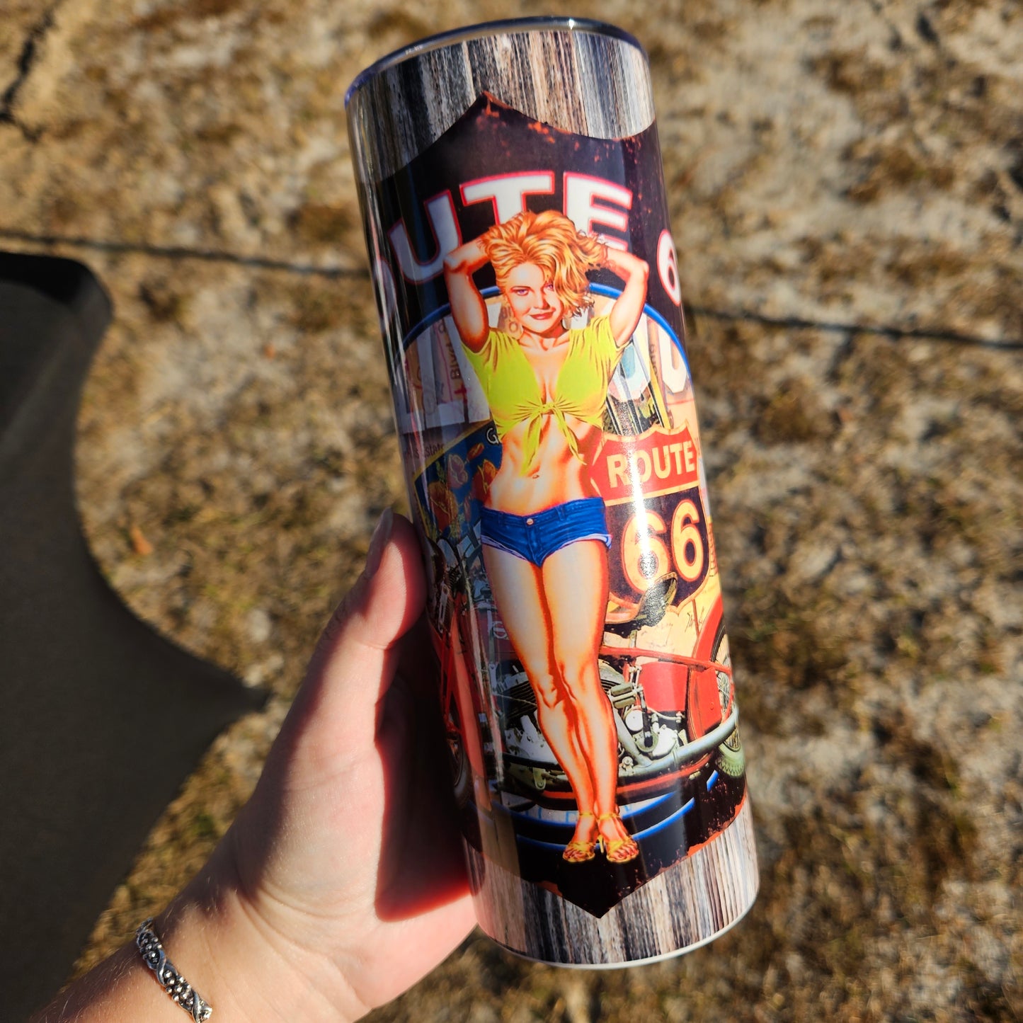 Route 66 Motorcycle - 20oz Skinny Tumbler