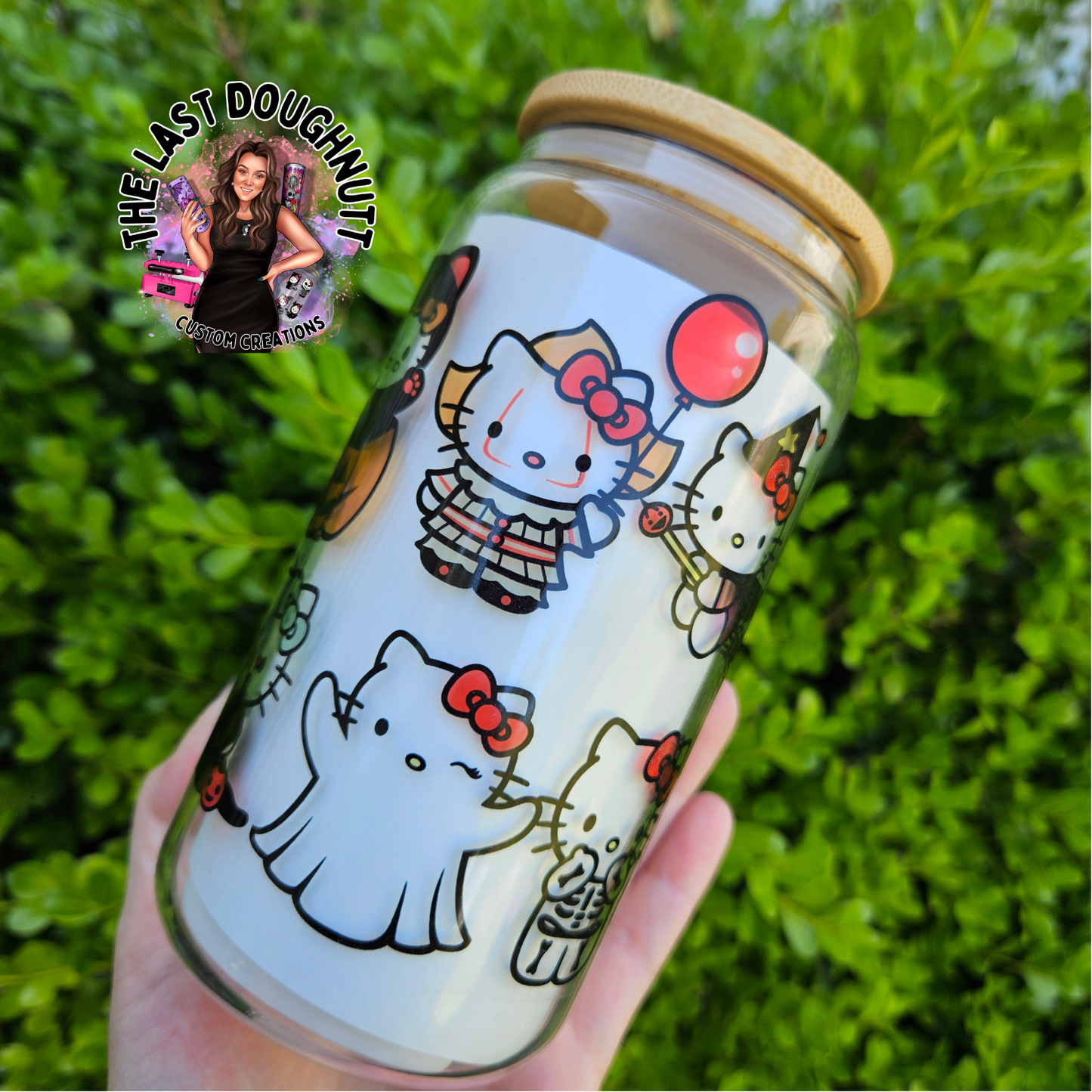 Spooky Hello Kitty - 16oz Glass Can Cup