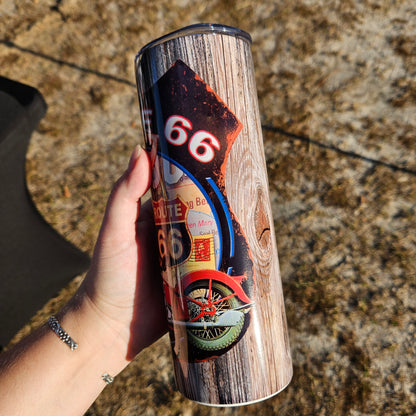 Route 66 Motorcycle - 20oz Skinny Tumbler