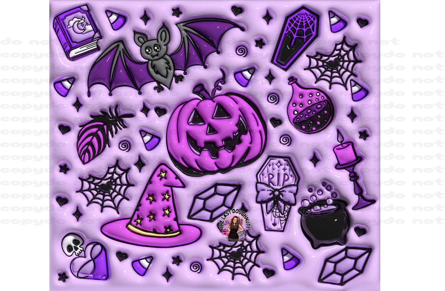 Purple Spooky Halloween Inflated Sublimation Transfer