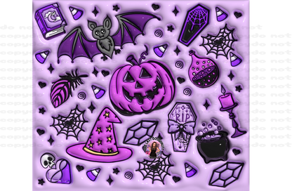 Purple Spooky Halloween Inflated Sublimation Transfer